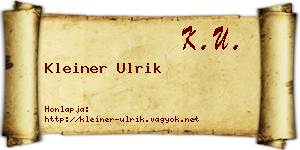 Kleiner Ulrik névjegykártya